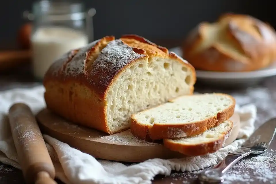 A rustic homemade sourdough loaf